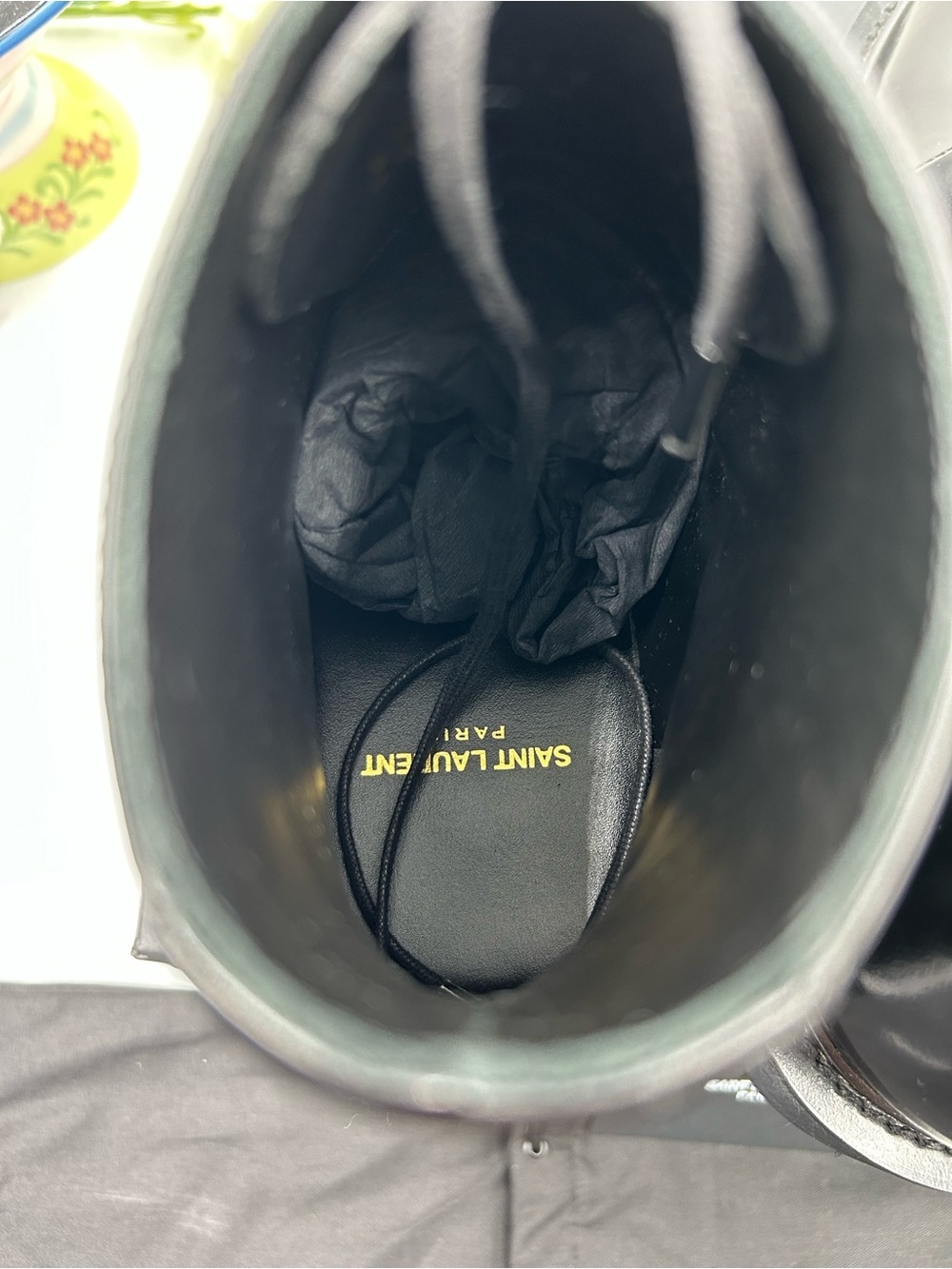 Men's Saint Laurent combat boots size 42 made in Italy NWT - Picture 10 of 12